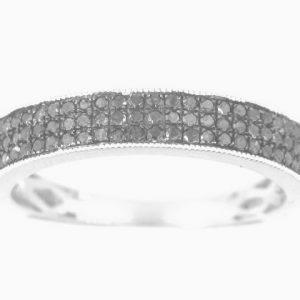 .55TCW Enhanced Black Diamond Triple Row Milled Edge Band 14KT WG  **CLEARANCE-FINAL SALE**