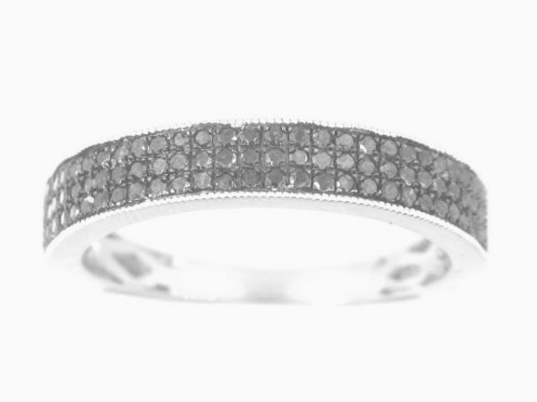 .55TCW Enhanced Black Diamond Triple Row Milled Edge Band 14KT WG  **CLEARANCE-FINAL SALE**