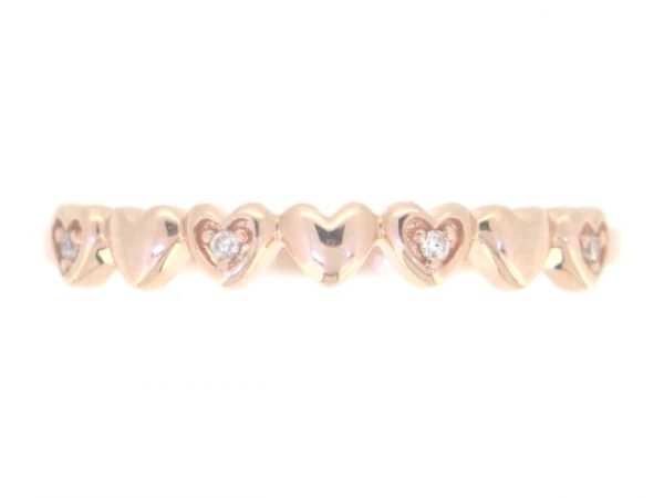 .02TCW Diamond Heart Stacking Band 10KT PK    *CLEARANCE-FINAL SALE*