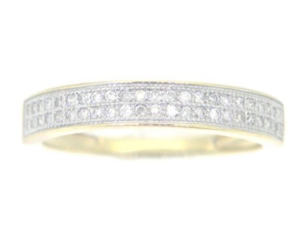 .20TCW Diamond Double Row Milled Edge Band 10KT