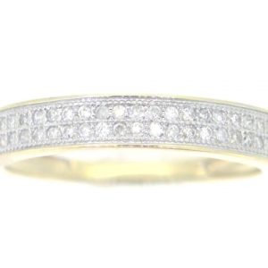 .20TCW Diamond Double Row Milled Edge Band 10KT