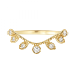 .15TCW Diamond Leaf & Vine Chevron Band 14KT