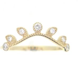 .15TCW Diamond Leaf & Vine Chevron Band 14KT