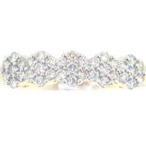 .33TCW Diamond 5 Lotus Flower Cluster Band 14KT