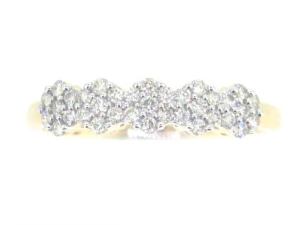 .33TCW Diamond 5 Lotus Flower Cluster Band 14KT