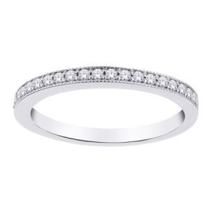 .10TCW Diamond Vintage Design Band 14KT WG