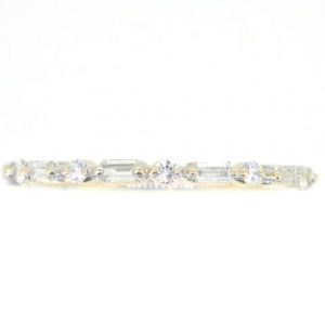 .23TCW SI1 HI Round & Baguette Diamond Band 14KT/Size 6.5