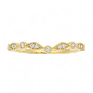 .10TCW/13 Diamond Vintage Design Chevron Stacking Band 10KT/2MM