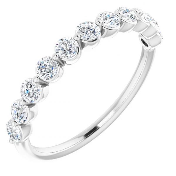 .66TCW/11  SI I-J Diamond Floating Design Band 14KT WG/2.6MM