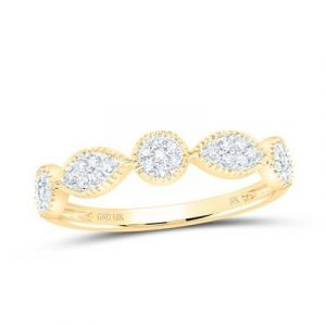 .17TCW Diamond Pave Round & Marquise Shaped Stacking Band 10KT