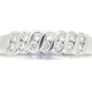 .20TCW Diamond Channel Set Double Row Ladies Band 10KT WG
