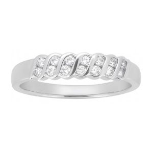 .20TCW Diamond Channel Set Double Row Ladies Band 10KT WG