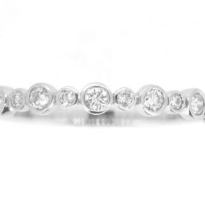 .28TCW Diamond Alternating Bezel Ladies Stacking Band 10KT WG