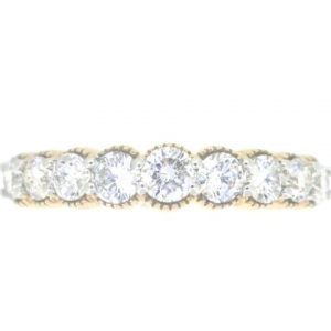 1.0TCW/9 Round Brilliant Diamond Milled Edge Band 10KT