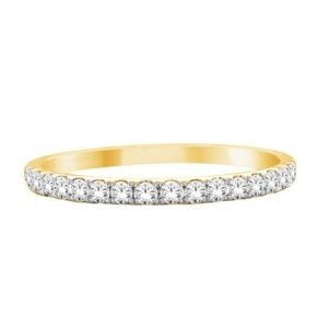 .10TCW Round Diamond Claw Set Stacking Anniversary Band 14KT/1MM