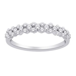 .50TCW Round Diamond Shared Prong Anniversary Band 10KT WG