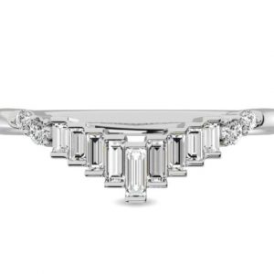 .20TCW Diamond Baguette Chevron Tiara Anniversary Band 10KT WG