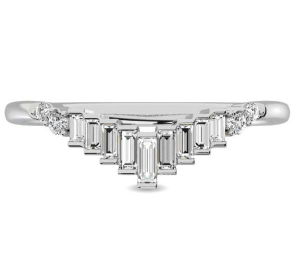 .20TCW Diamond Baguette Chevron Tiara Anniversary Band 10KT WG