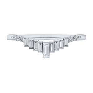 .20TCW Diamond Baguette Chevron Tiara Anniversary Band 10KT WG