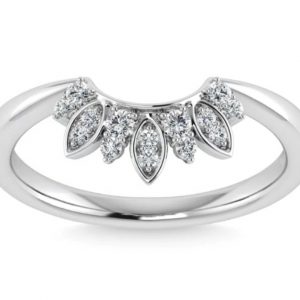 .15TCW Diamond Round Brilliant Tiara Curved Band 14KT WG