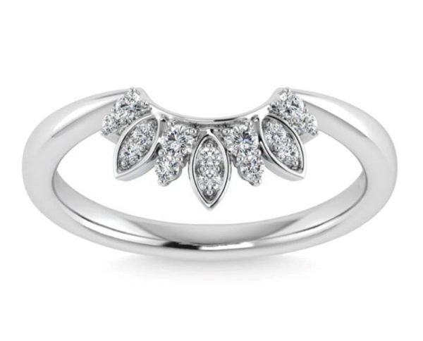 .15TCW Diamond Round Brilliant Tiara Curved Band 14KT WG