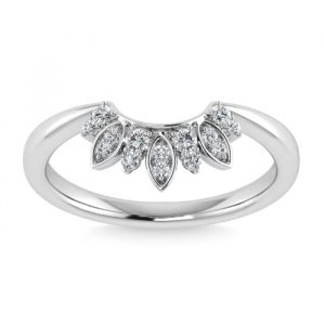 .15TCW Diamond Round Brilliant Tiara Curved Band 14KT WG