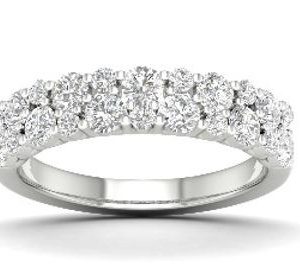 1.0TCW/22 Diamond Double Row Anniversary Band 10KT WG