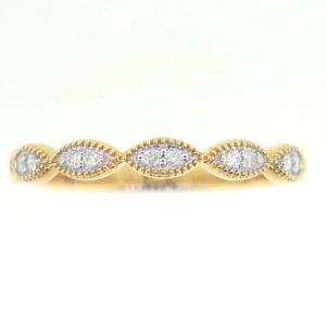 .08TCW/10 Diamond Vintage Style Anniversary Stacking Band 14KT