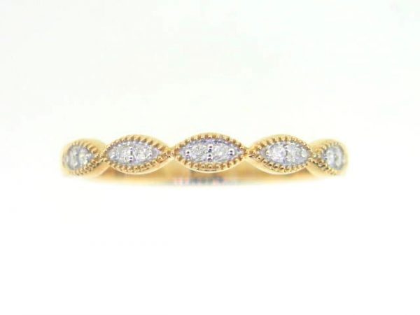 .08TCW/10  Diamond Vintage Style Anniversary Stacking Band 14KT