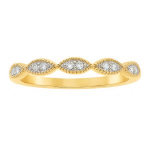 .08TCW/10 Diamond Vintage Style Anniversary Stacking Band 14KT