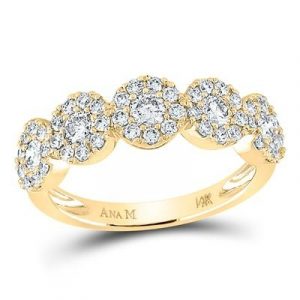 .50TCW Diamond 5 Halo Anniversary Band 14KT