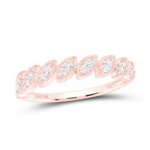 .17TCW Diamond Pave Marquise Shaped Stacking Band 10KT PK