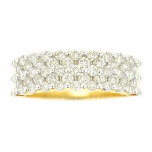 1.00TCW Diamond 5 Row Anniversary Right Hand Ring 10KT