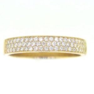 .32tcw SI GH Diamond Pave 3 Row Stacking Anniversary Band 14KT/4MM