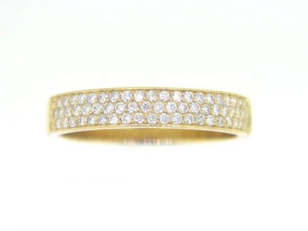 .32tcw SI GH Diamond Pave 3 Row Stacking Anniversary Band 14KT/4MM