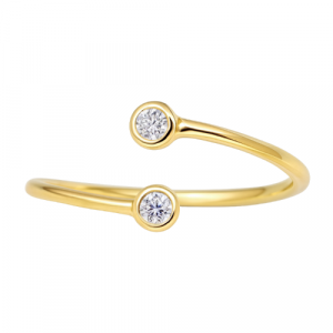 .10tcw SI GH Diamond Bezel Bypass Ladies Ring 14KT