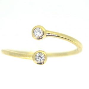 .10tcw SI GH Diamond Bezel Bypass Ladies Ring 14KT