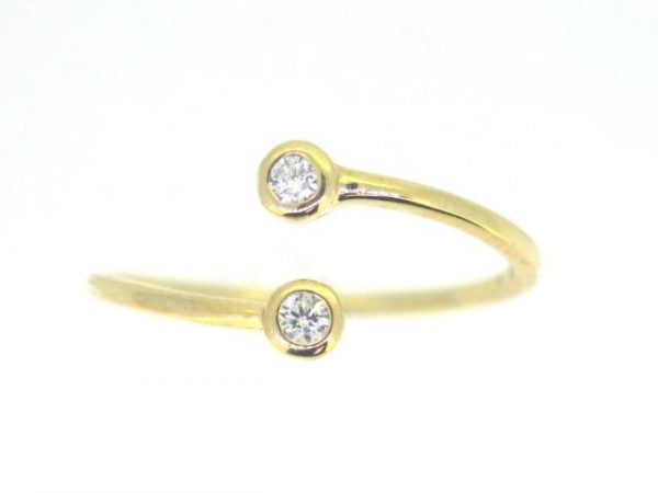 .10tcw SI GH Diamond Bezel Bypass Ladies Ring 14KT