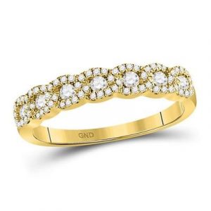 .50TCW Diamond 7 Halo Anniversary Stacking Band 14KT