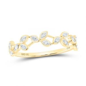.10TCW Diamond Leaf & Vine Stacking Anniversary Band 10K