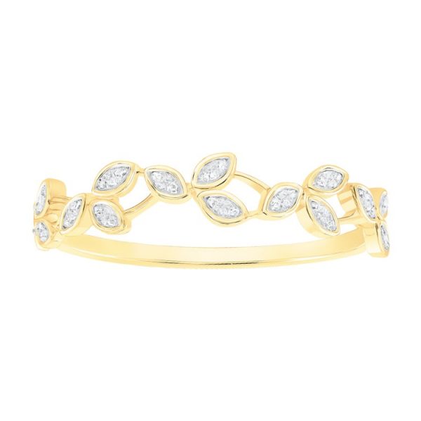 .10TCW Diamond Leaf & Vine Stacking Anniversary Band 10K