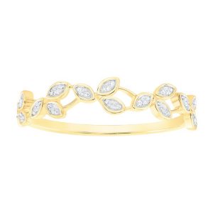 .10TCW Diamond Leaf & Vine Stacking Anniversary Band 10K
