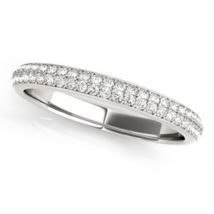 .20TCW/19 Diamond Pave Double Row Stacking Anniversary Band 10KT WG