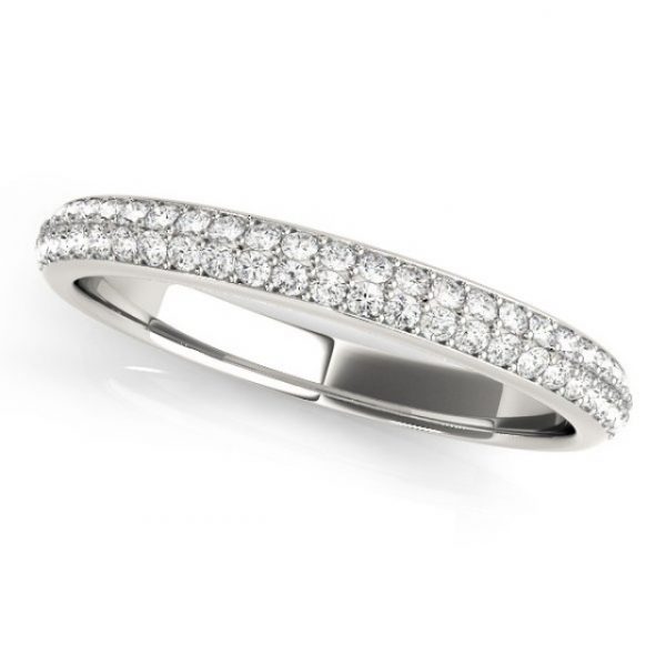 .20TCW/19 Diamond Pave Double Row Stacking Anniversary Band 10KT WG