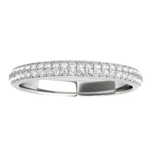 .20TCW/19 Diamond Pave Double Row Stacking Anniversary Band 10KT WG