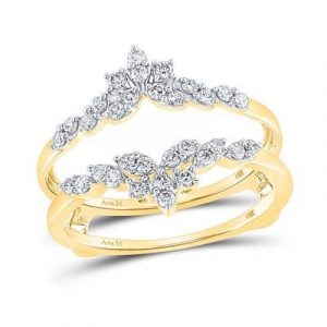 .33TCW Diamond Marquise Tiara Design Ring Enhancer Jacket 14KT