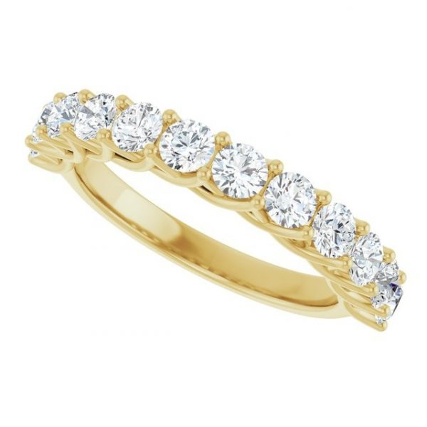 .25TCW/12  SI HI Diamond Shared Claw Anniversary Stacking Band 14KT