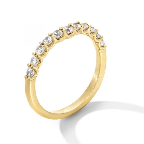 .22TCW/11  SI HI Diamond Shared Claw Anniversary Stacking Band 14KT