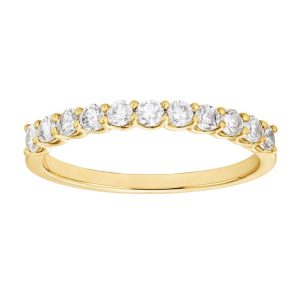 .22TCW/11 SI HI Diamond Shared Claw Anniversary Stacking Band 14KT