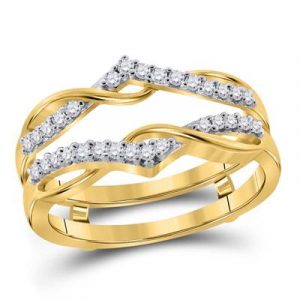 .25TCW Diamond Cross Over Design Ring Enhancer/Jacket 10KT